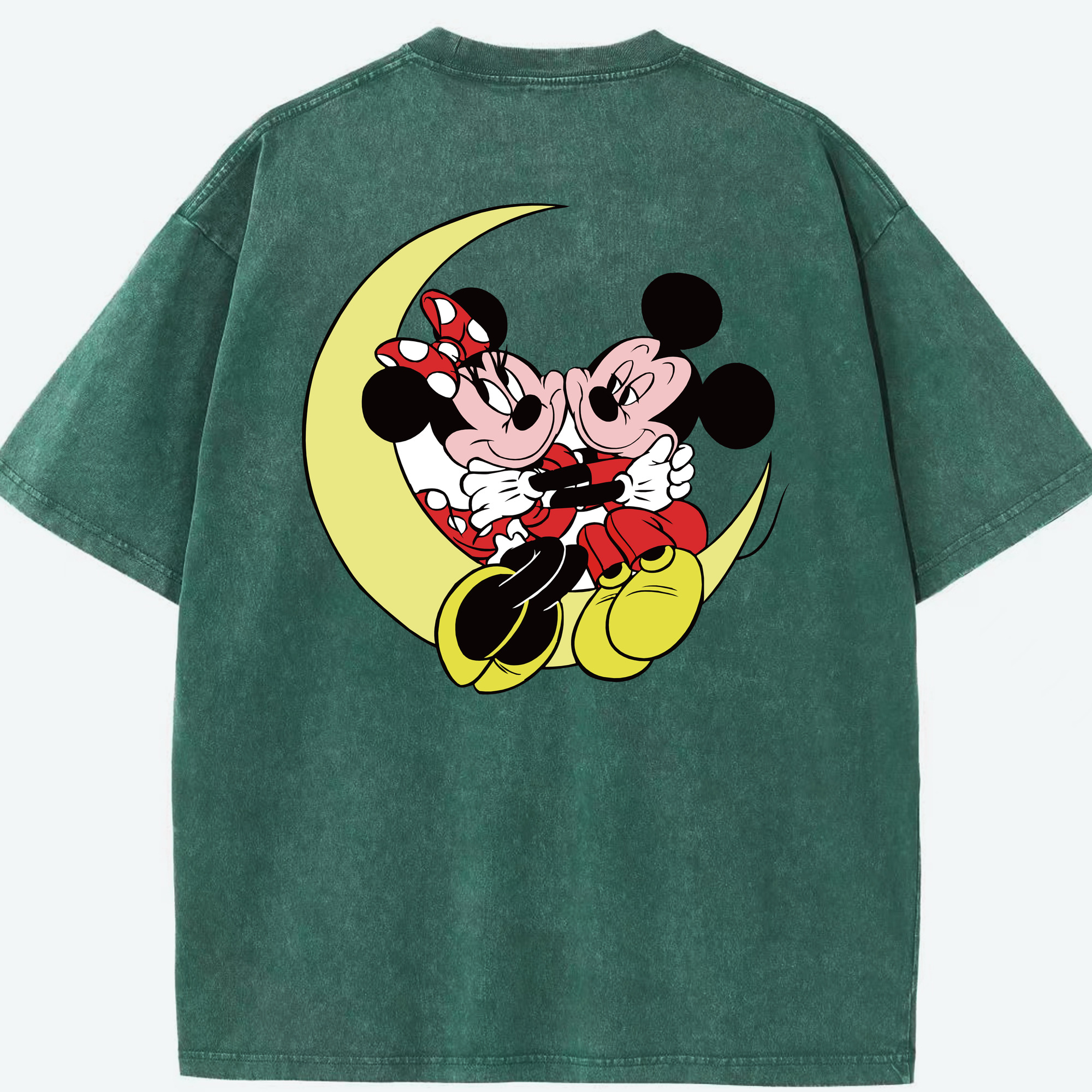（画像用） ミッキーマウス Mickey Mouse 綿100% ヴィンテージ風 半袖Tシャツ（背面プリント）